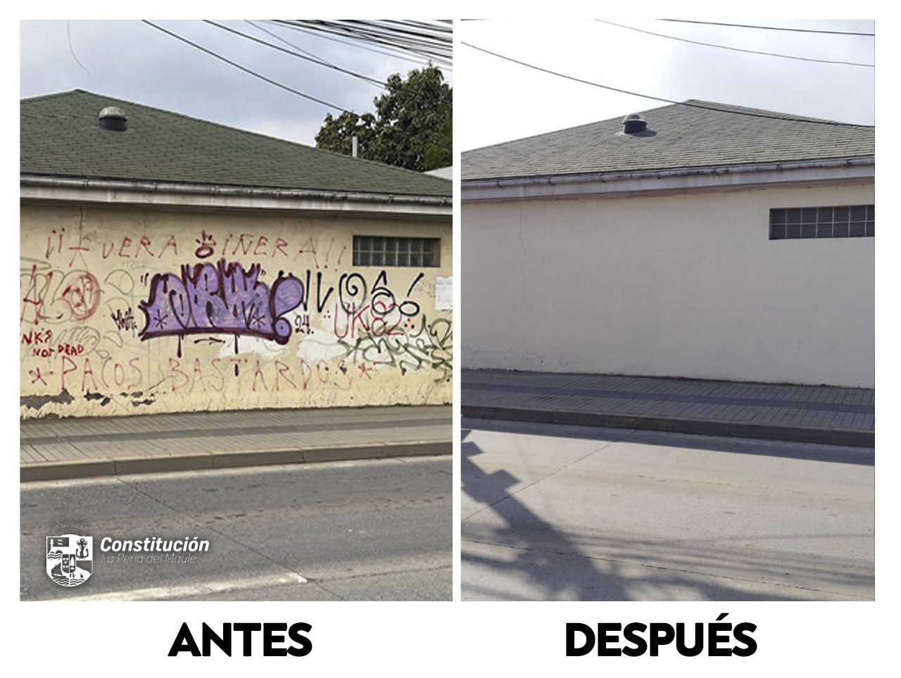 Municipio de Constitución intensifica campaña contra grafitis para recuperar espacios públicos.